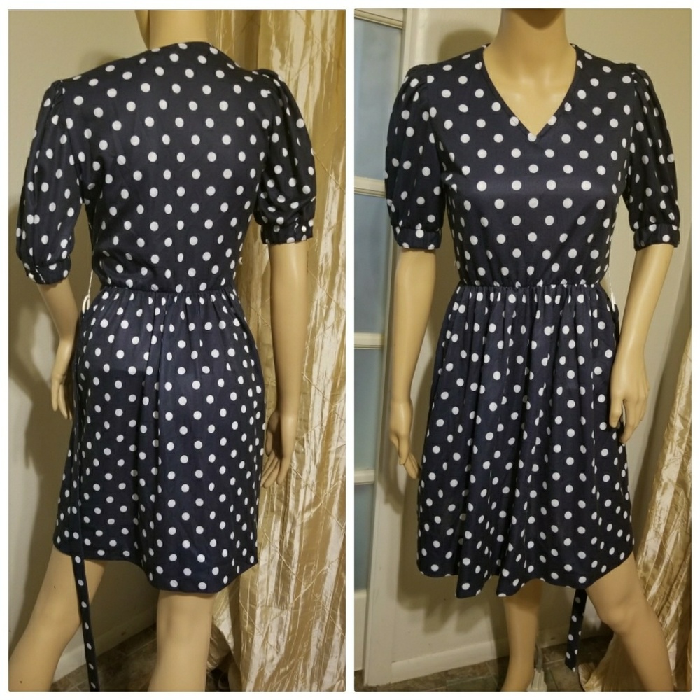 1980s polka dot dress